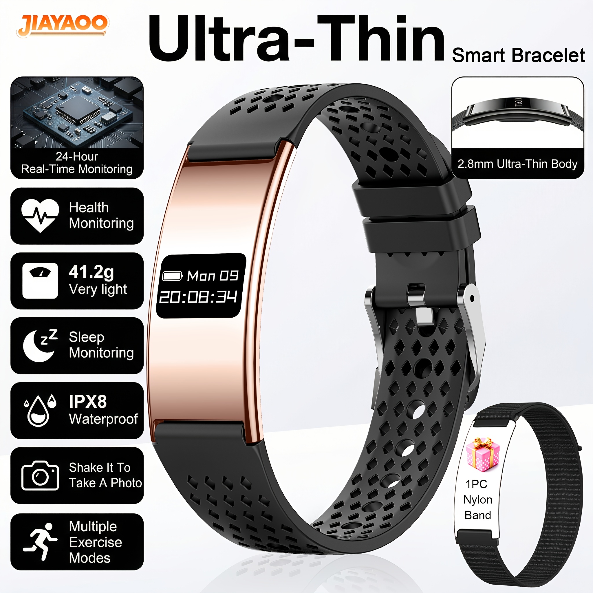 give your   an ultra thin smartwatch with a 2 8  thin body ipx8 multifunctional step counter sleep monitoring menstrual reminder shake and take photos suitable for iphone   systems elegant fashionable