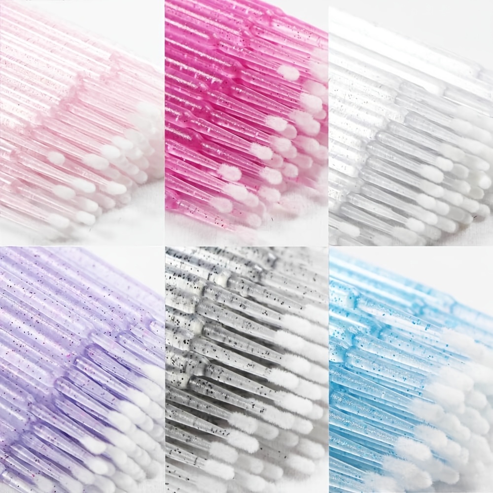 

100pcs Crystal Disposable Microswabs For Eyelash Extensions Micro Wands Spoolie