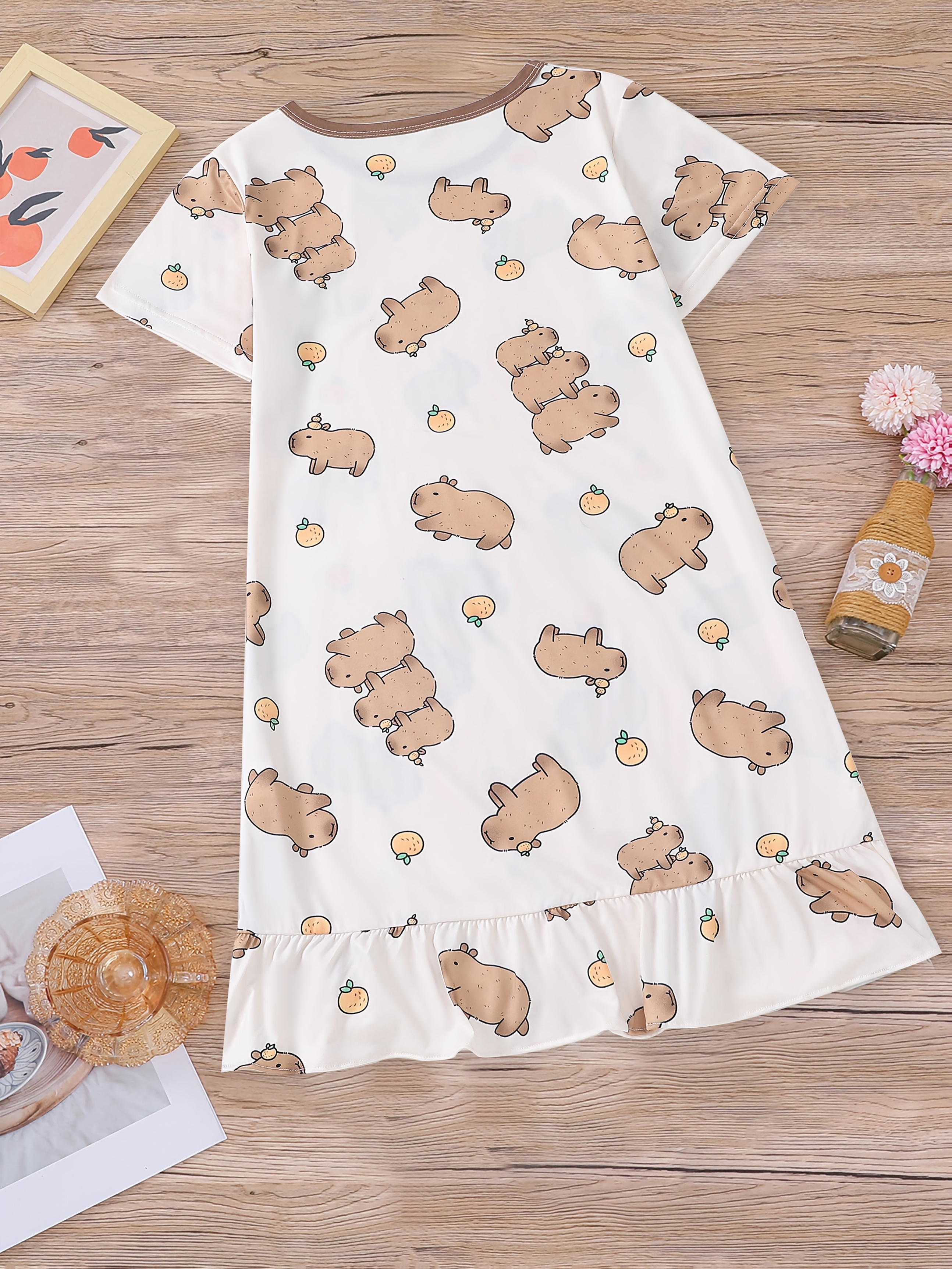 knee length dresses for ladies Rose Nightgown- Knee Length