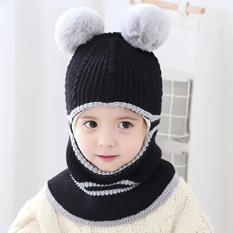 Children's Hat, Autumn/winter -lined Thickened Warm Knitted Hat For Boys, Girls, And Babies