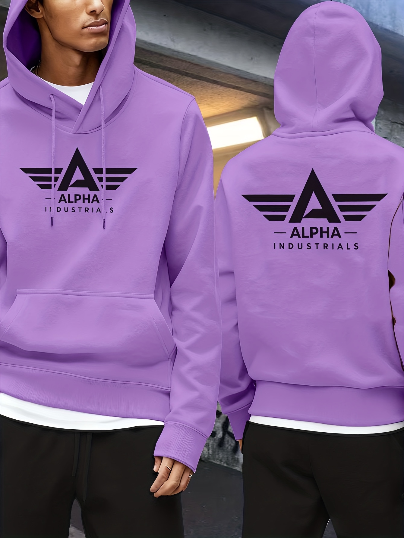 Pluche dikke wintersweater met capuchon voor heren