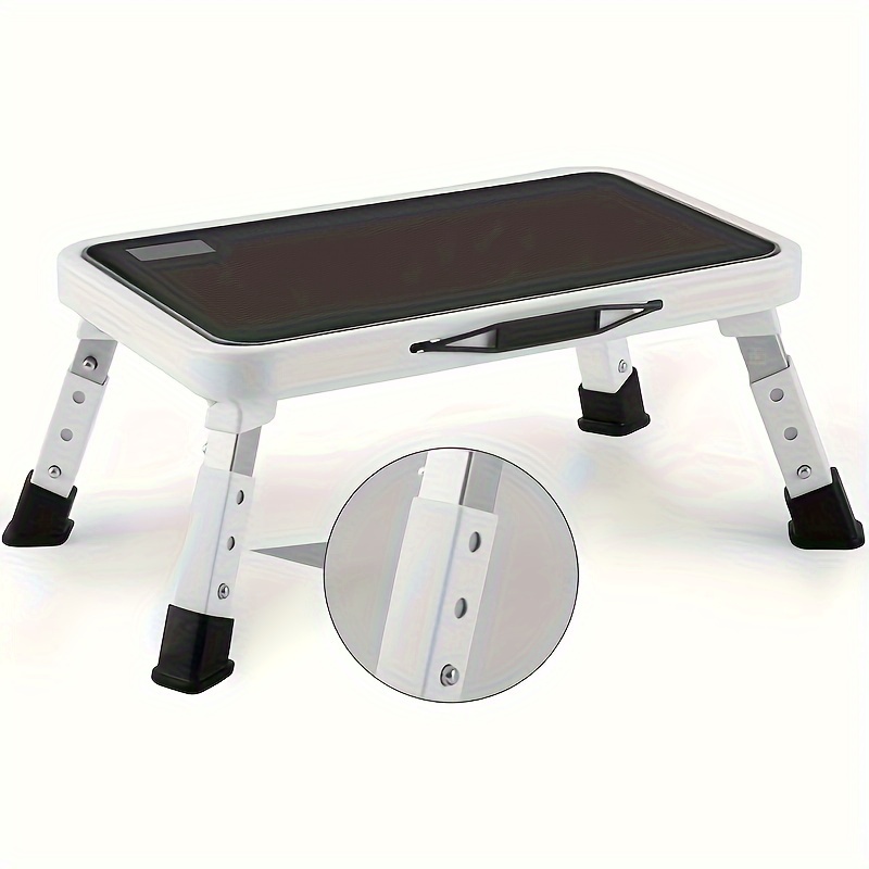 

Adjustable Height Folding Step Stool With Non-slip Platform - Iron, 330 Lbs Capacity For Home Use