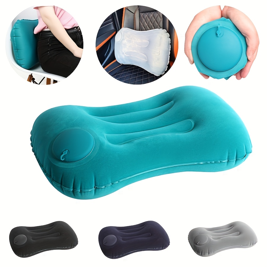 

1pc Vintage Pvc Inflatable Pillow, Multi-position With Snap Closure, Hand Washable, For Home, Work, Camping - Foldable & Portable Pressure Pillow For Comfortable Sleeping