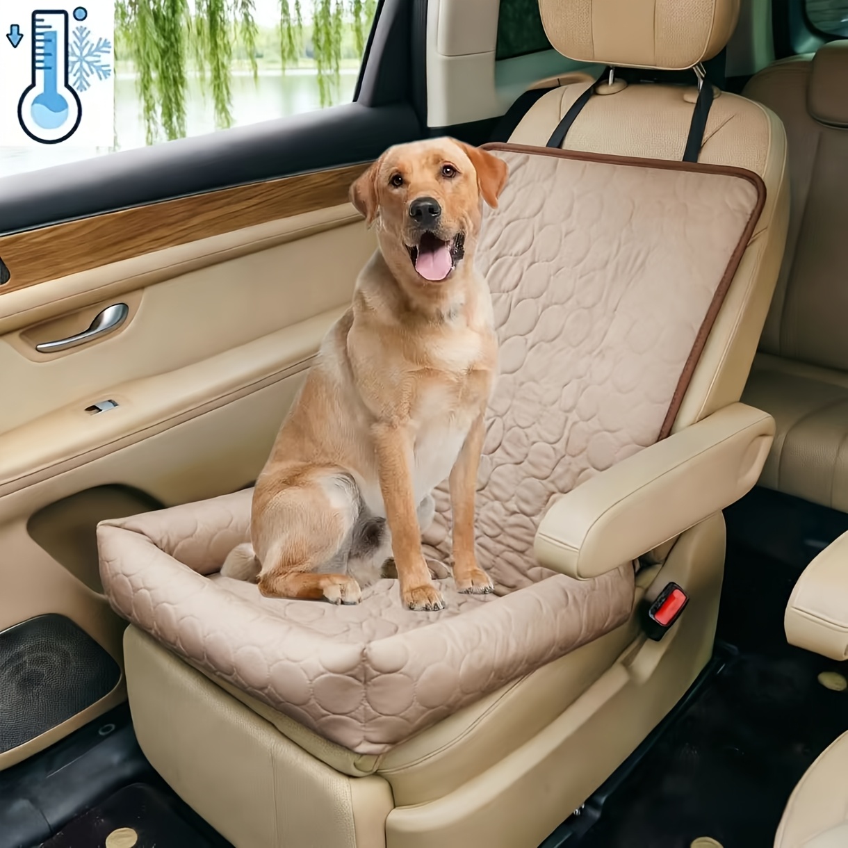 TEMU 1pc Car Pet Bed, Front Passenger Pet Mat, Indoor Sofa Cushion, Pet Cooling Mat, Ice Feeling Cool Mat, Comfortable And Breathable, Outdoor Travel