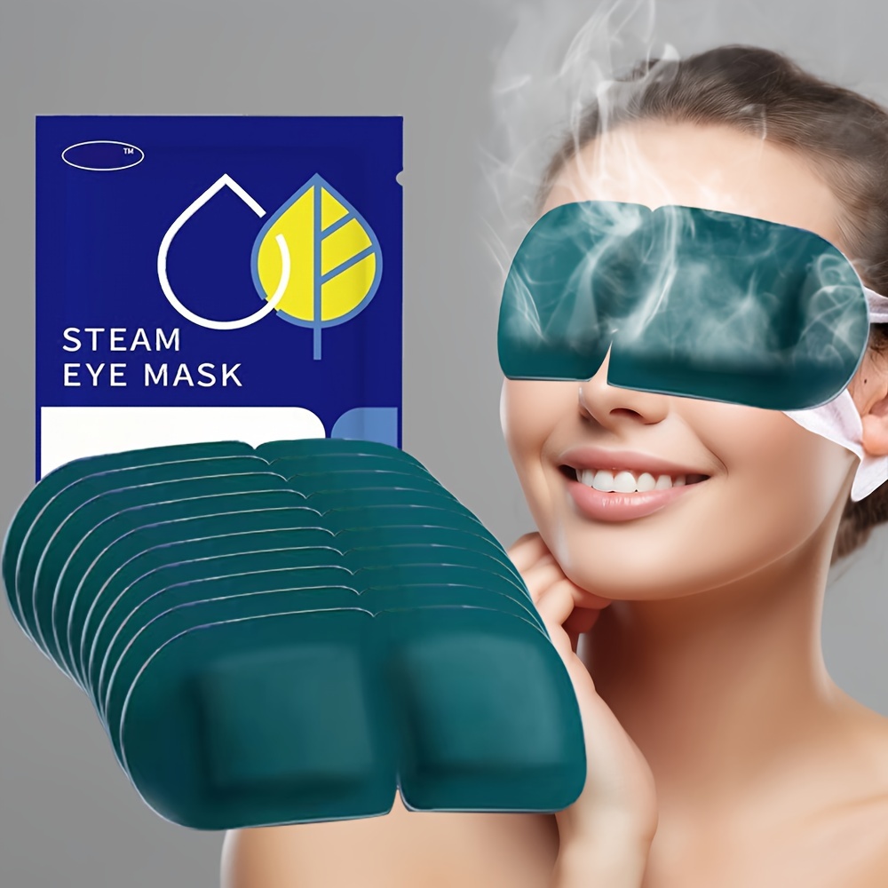 

10pcs Lutein Steam Eye Mask, Hot Compress Eye Patch, Self Heating Eye Mask For Sleeping, Travel Essentials, Disposable Eye Mask