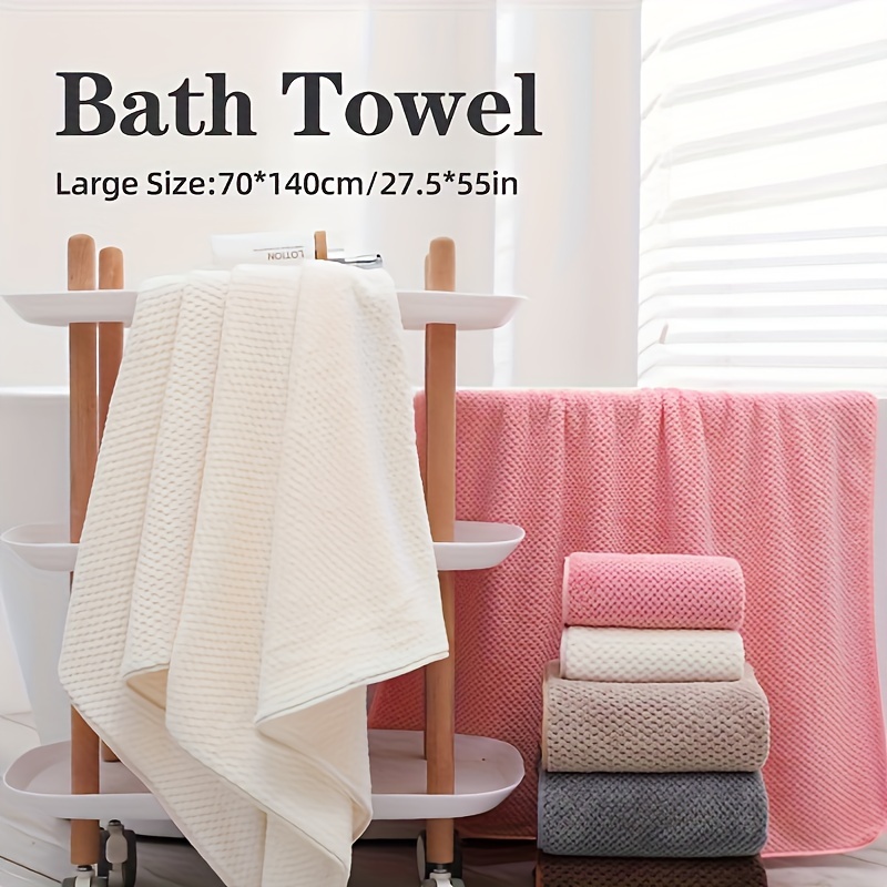 

Super Absorbent Microfiber Coral Fleece Bath Towel - Quickly Absorb Moisture From Any Scene Surface - Multi-purpose For Drying Hair, Drying Water, Sports, Travel