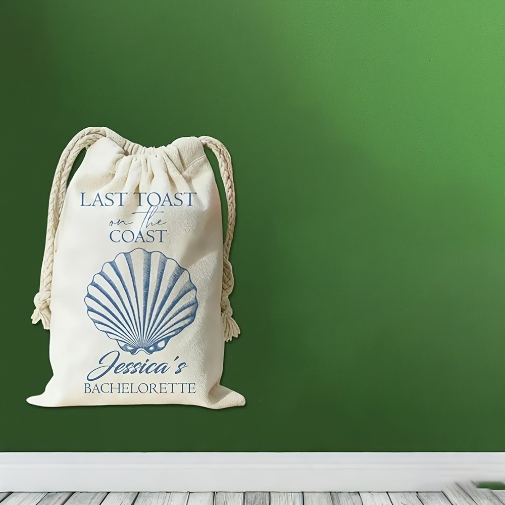 TEMU Gift For Her/him 5pcs Personalized Custom Seashell Last Toast On Hangover Recovery Survival Kit Bags - Bachelorette Party Favors, Bridal Shower