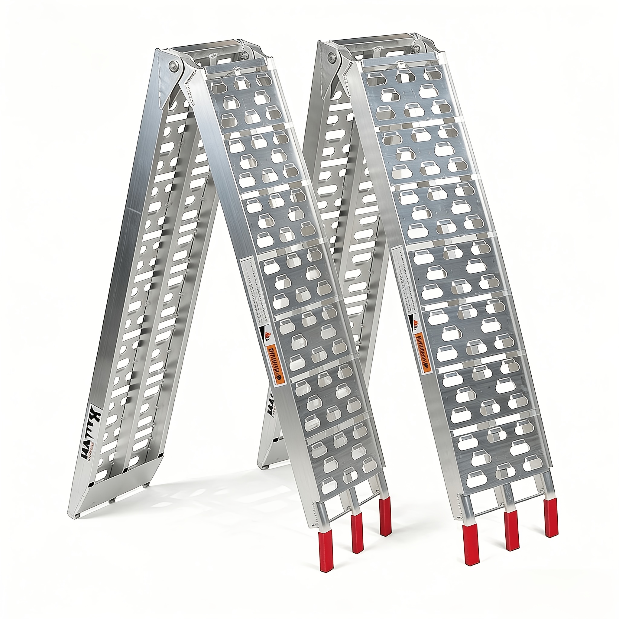 TEMU Set Of 2 Collapsible Ramps Designed For Safe Loading And Unloading, Featuring Anti-slip Surfaces Suitable For Trucks, Cars, Motorcycles, And