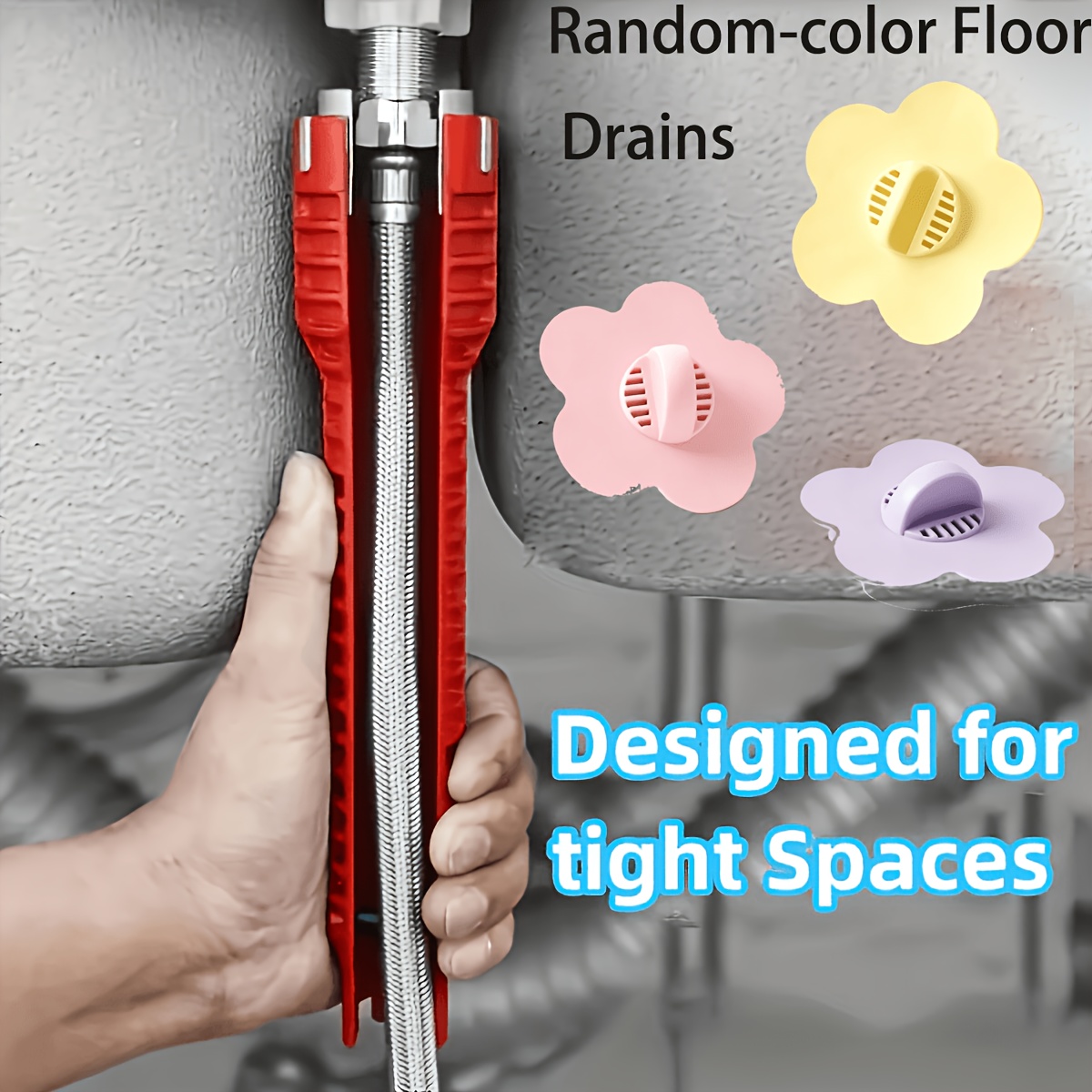 TEMU Multifunctional Basin Wrench Random Colors, Sink Faucet Installation Tool, Universal Pipe Extractor, Plumbing Repair Tool For Kitchen Bathroom