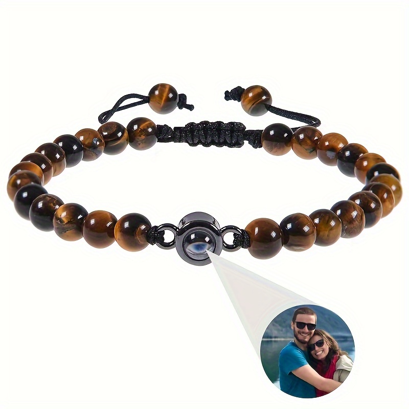 Personalized Photo Projection Bracelet, Customizable Charm