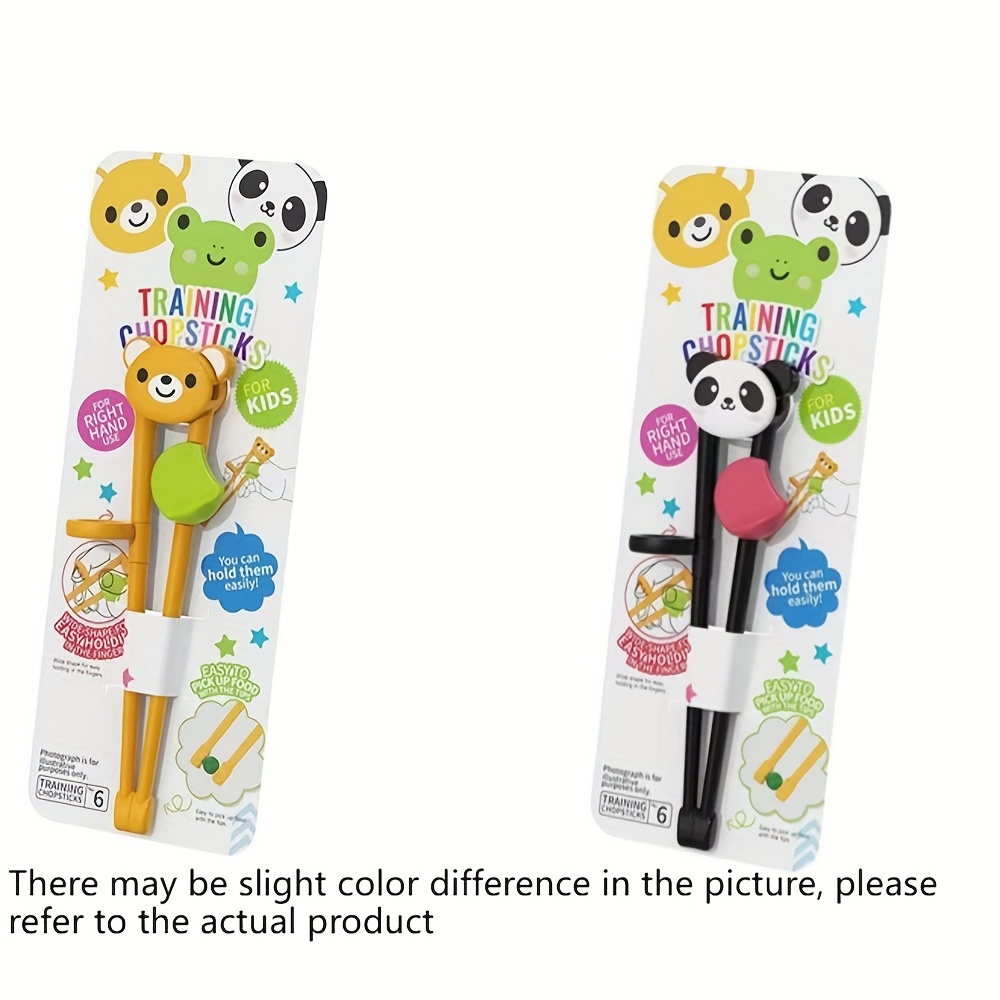 Image of Of Cute Cartoon Animal Training Chopsticks Set - , Durable Plastic, Multiple Styles , Perfect For And Beginners, 's Chopsticks| Design|durable Plastic