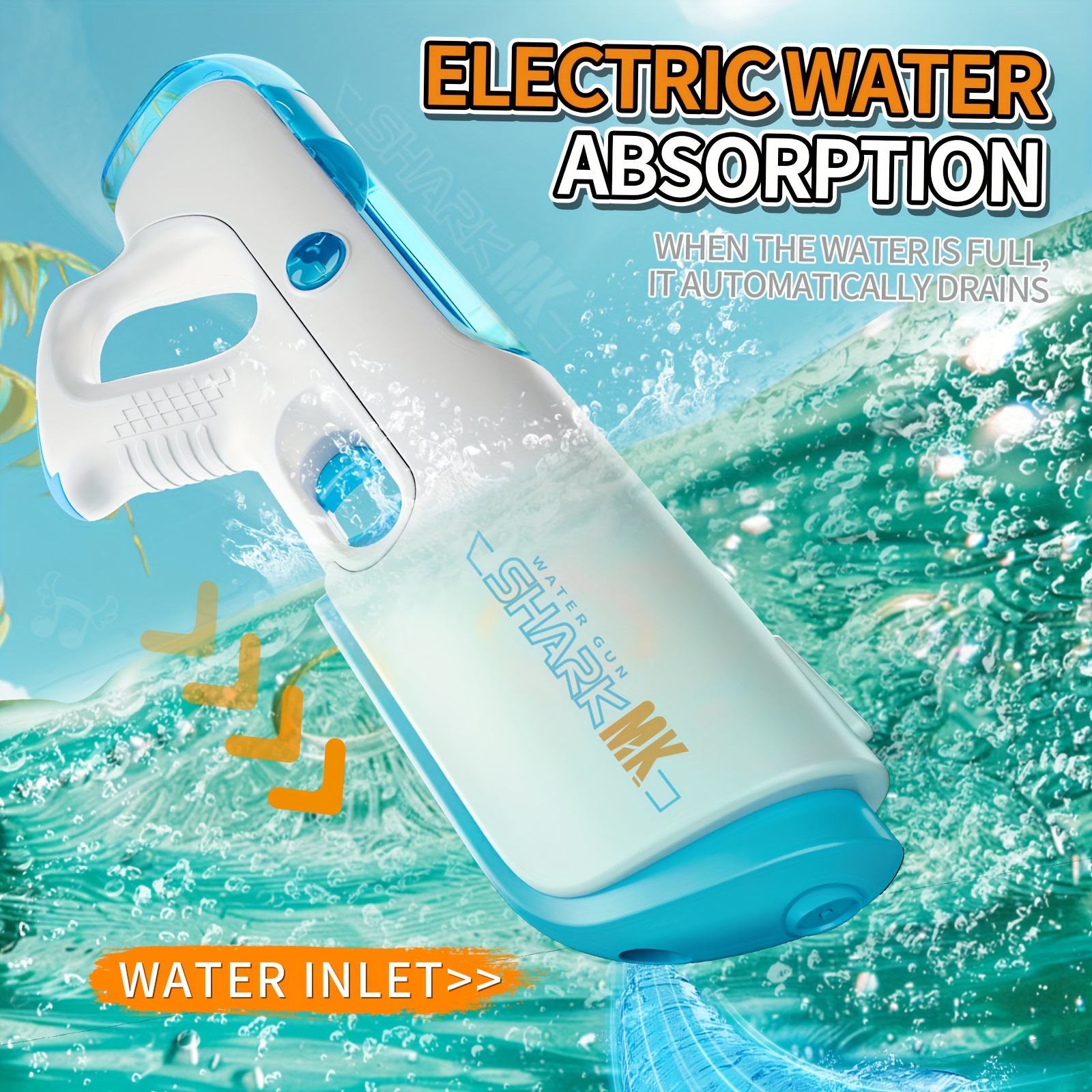 Electric Water Gun with Large Water Tank & Long-Lasting - Powerful Shooting Range, Ergonomic Grip, Automatic Drain System, Parent-Child Interactive Outdoor Water Blaster for Summer Fun, Pool, Beach, Backyard - Ideal for & Adults (/Gray/White) - Durable & Portable Design, Large-Capacity Water Storage, Long-Lasting Range, Easy-to-Use with Ergonomic Handle for Outdoor Play, Mini Water Pistol, Water Blaster Gun, Water Gun Glocks, Plasma Water Gun, Water Gun Mini, Water Gun Pistol