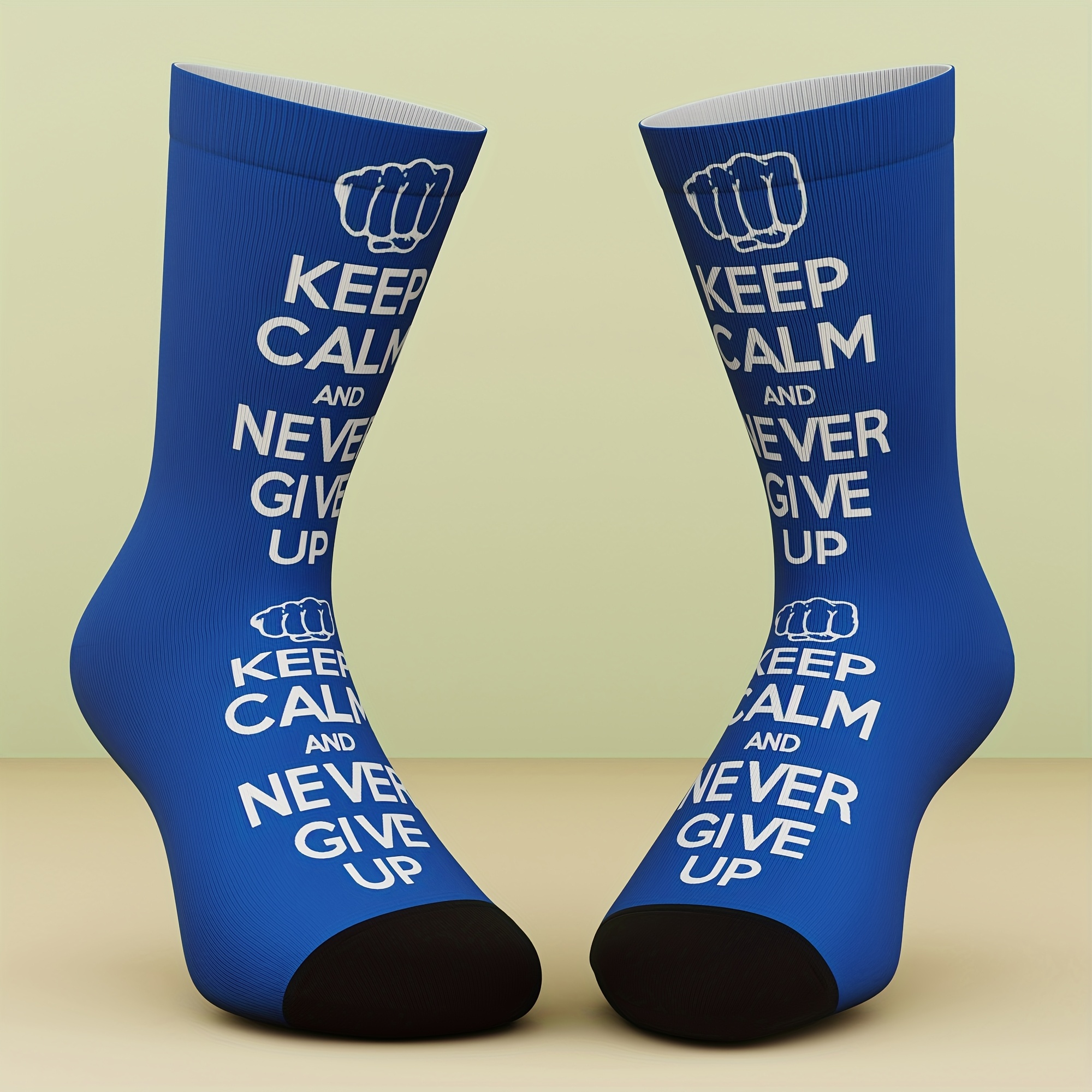TEMU 1 Pair Of Unisex Socks, Featuring A Perfect Combination Of Letters And Colors, Fresh And Bright, A Sock Gift, Made Of Bamboo Fiber, Fashionable