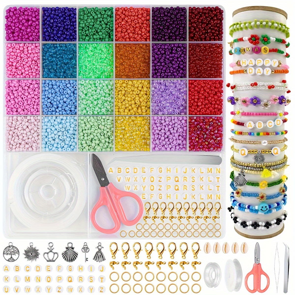 ▷ Chollo Pack x1620 Cuentas de letras para pulseras DIY por sólo 8,95€ (36%  de descuento)