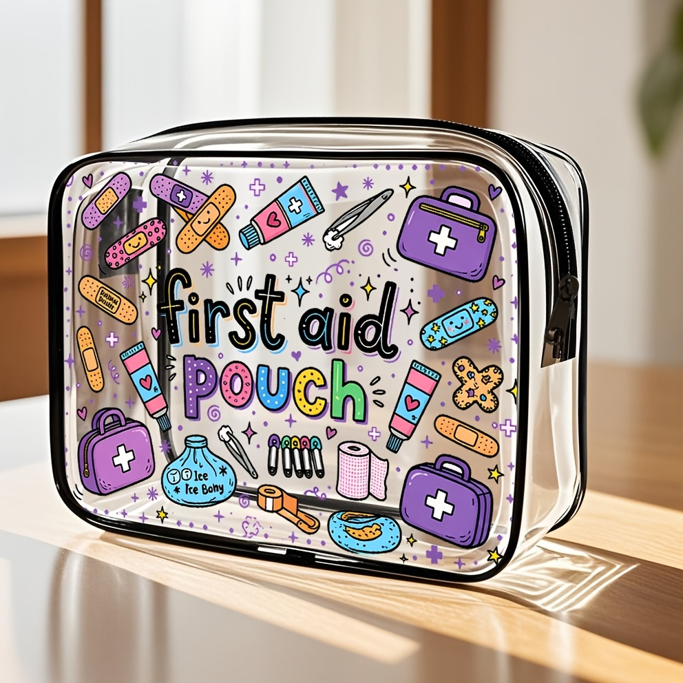 TEMU 1pc Women's Large Capacity Zipper Makeup And Travel Organizer Bag - High-quality Cosmetics Storage, Toiletry Bag, Lightweight Pvc Storage Pouch,