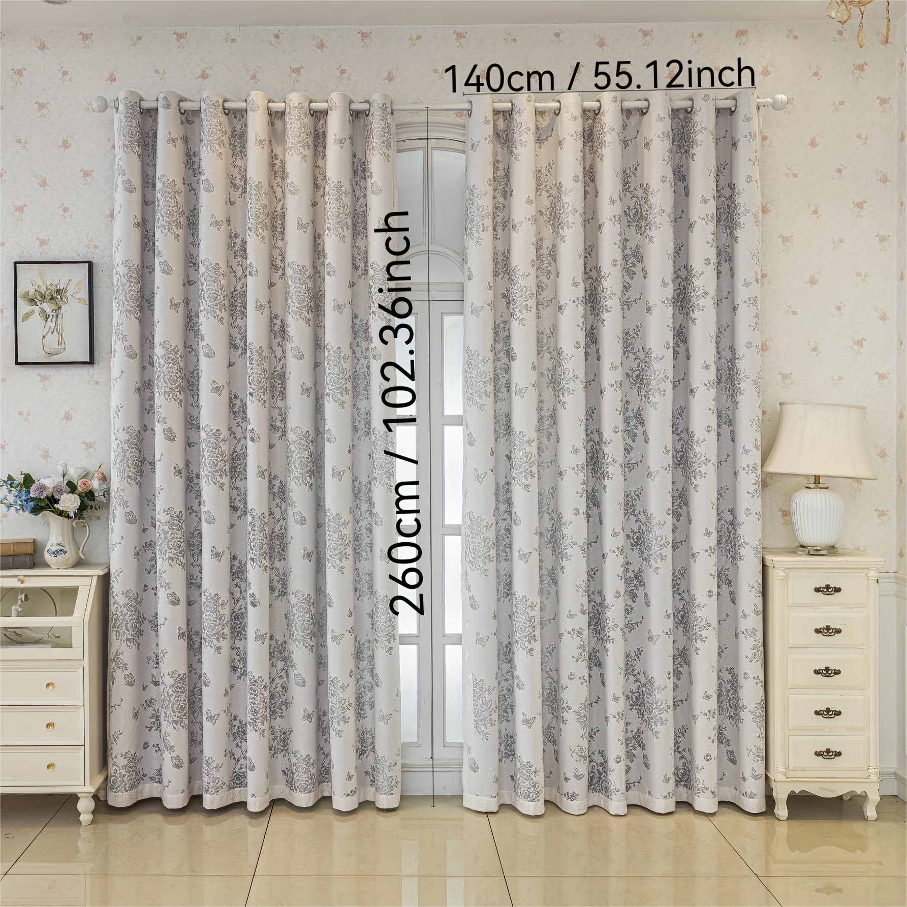 TEMU 2 pezzi ( con jacquard ombreggiato) Tende adatte per lusso, stile moderno , stile americano francese, adatte per soggiorno, balcone, camera da