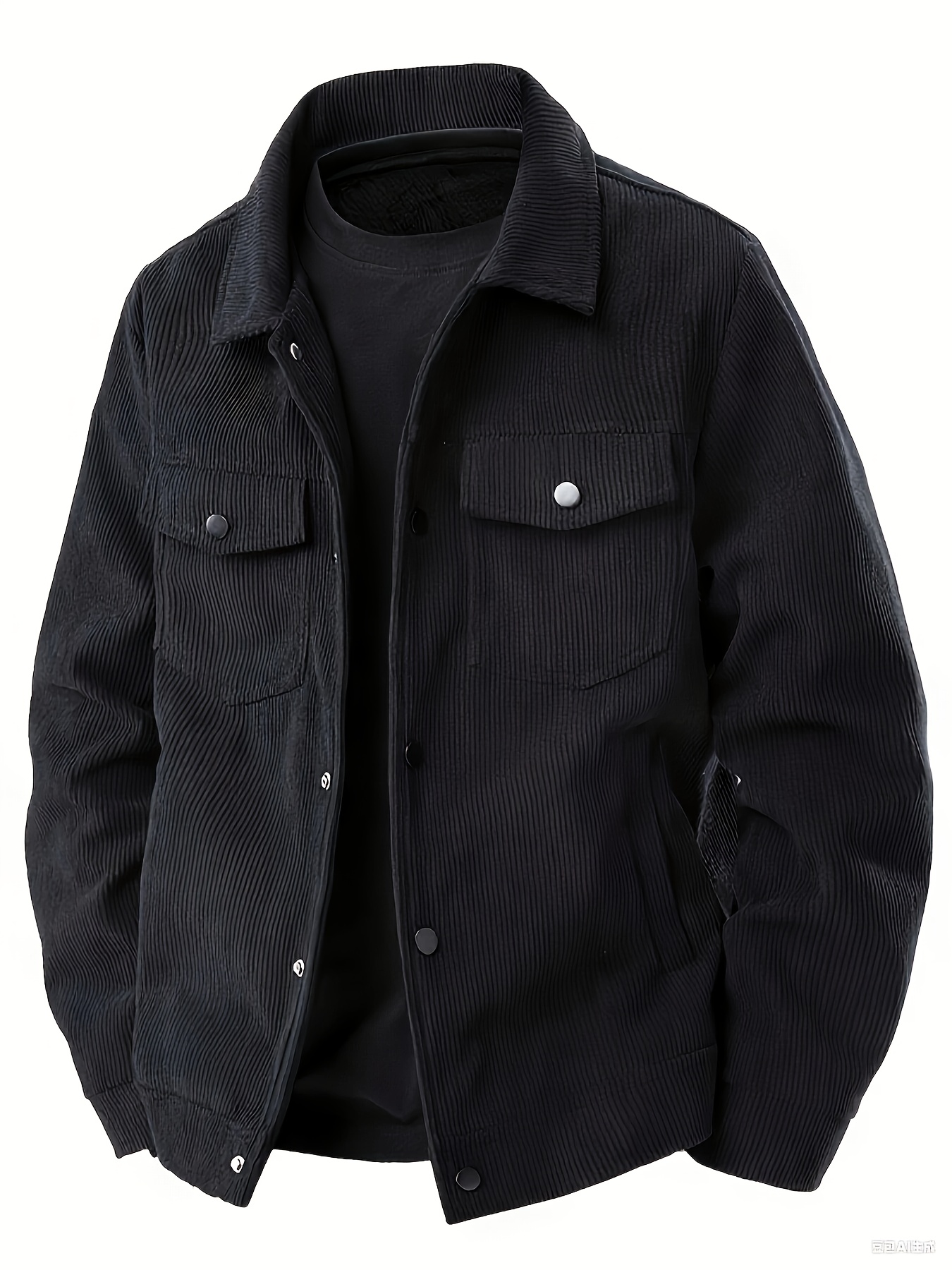『TEN WORK CORDUROY JKT BLACK L』 men's corduroy workwear jacket multiple pockets solid color
