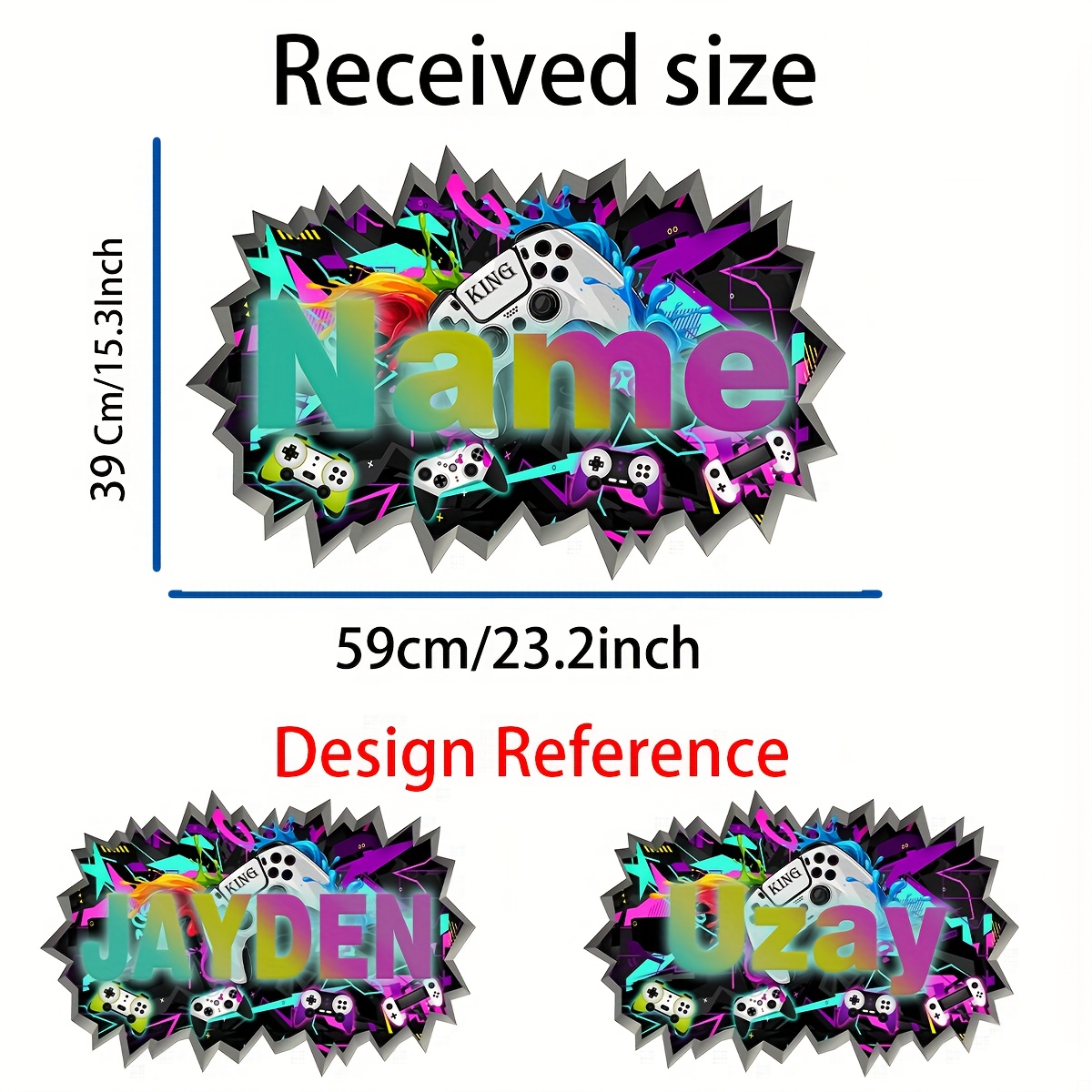 Personalized Colorful Name Customization, Neon Game Wall-breaking Stickers, Decorative Wall Decals For Living Room, Bedroom, And Game Room