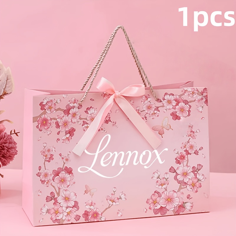TEMU Gift For Her/him Personalized Name/text Gift Bags Suitable For Weddings, Birthdays, Bridesmaids - Tote With -shaped Closure, Flower Handbags For