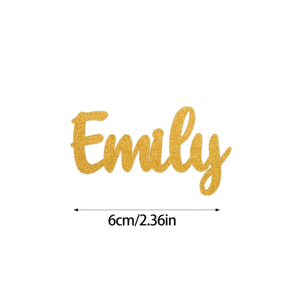TEMU 25/55/100pcs Custom Name Glitter Letter Table Confetti, Personalized Golden Glitter Name Word Cutouts, Suitable For Birthday Wedding, Bridal