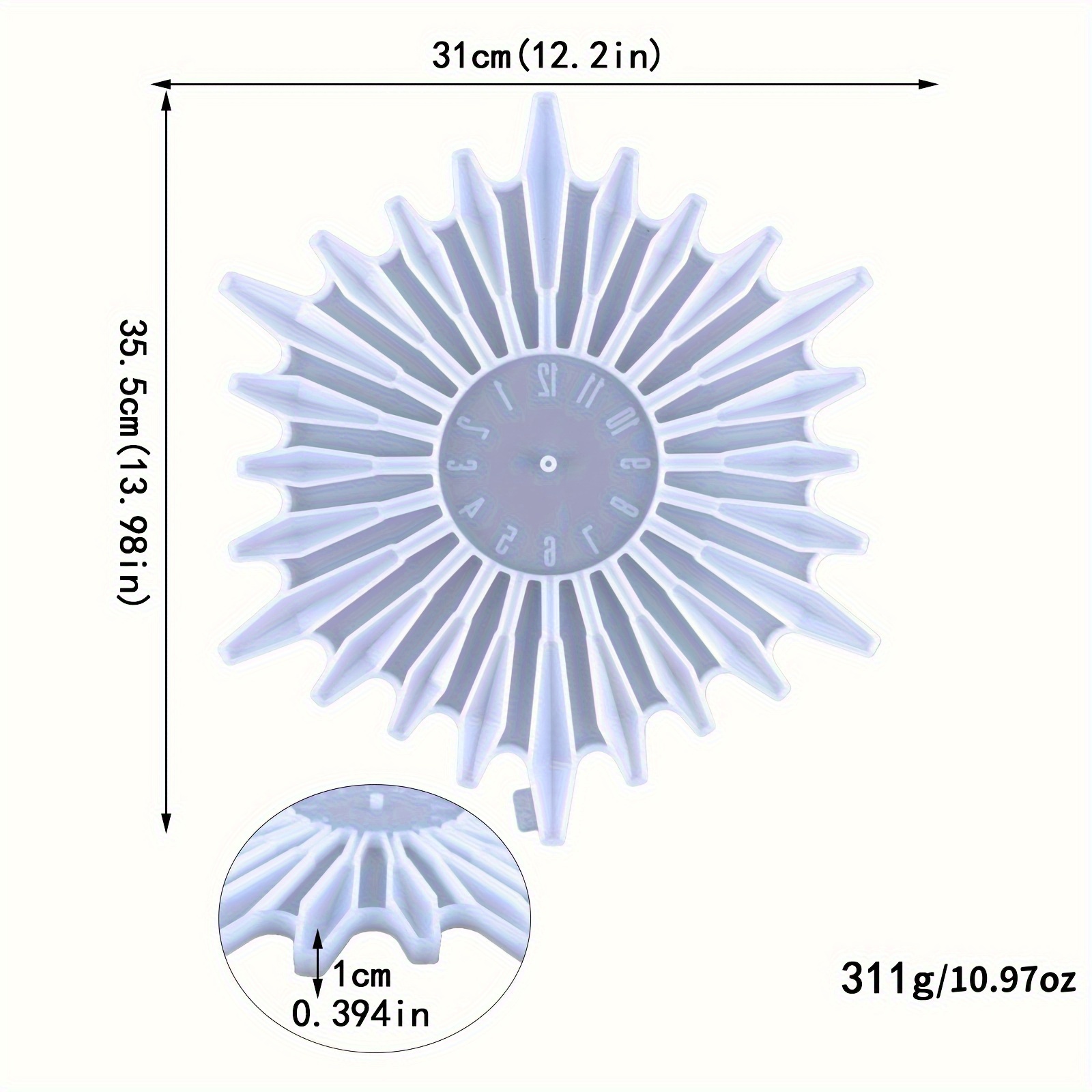 Large Diy Silicone Wall Clock Mold - Epoxy Resin Casting For Decor Crafts