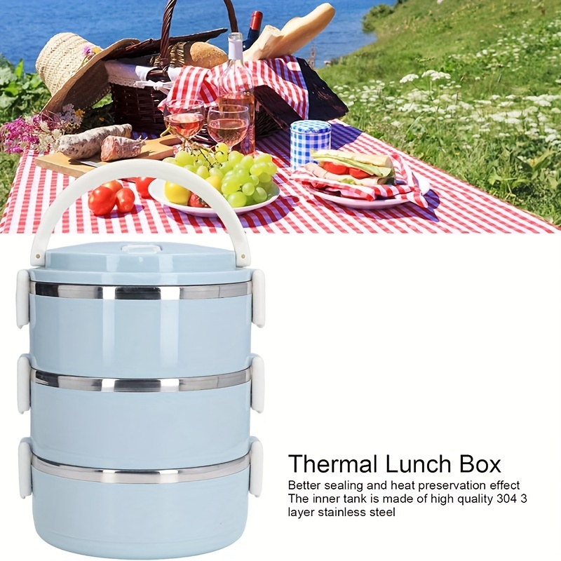 single piece of waterproof stainless steel lunch box     three or four tiers featuring   tier design that enhances practicality with portability and insulation designed to be waterproof and leakproof details 1