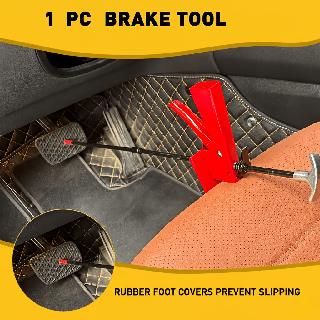 TEMU 1/2/5pcs Brake Pedal Tool, Accelerator Pedal For Car Truck Vehicle Brake Accelerator Throttle Clutch, Adjustable Shaft Max 31" For Car Testing & Auto Maintenance
