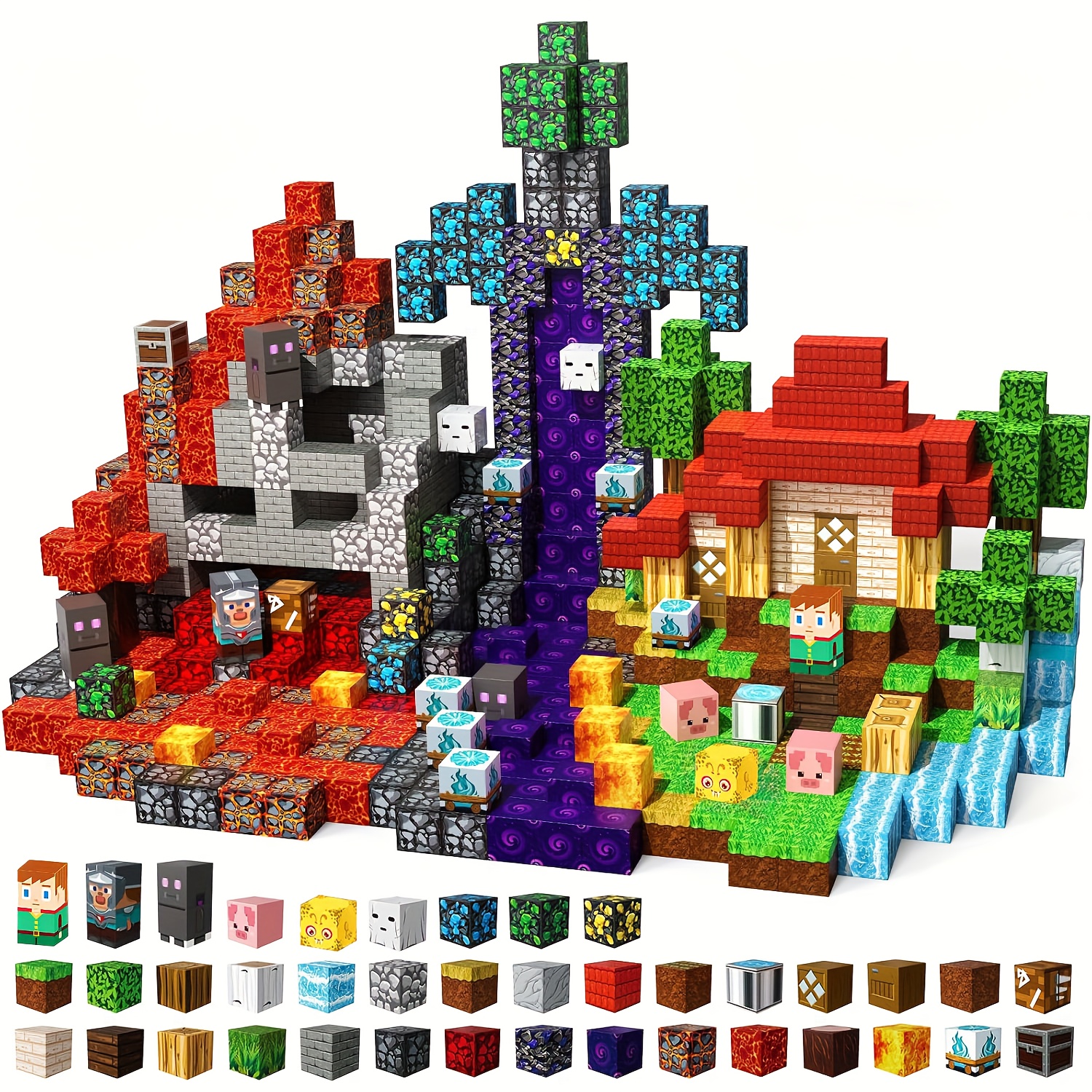 150/300pcs Magnetic Building Blocks for Kids - Colorful Stacking Magnets with Animal & Object Designs, Durable ABS Material, Creative Play & Learning Toy for   Ages 3+, Birthday Gift Idea, Magnetic Building Blocks, Imaginative Play,   Design, Safe for  , Magnet Toys, Magnetic Tower Sets for     Sensory Item for     Categories, Kid Building Blocks,   Interactive Play
