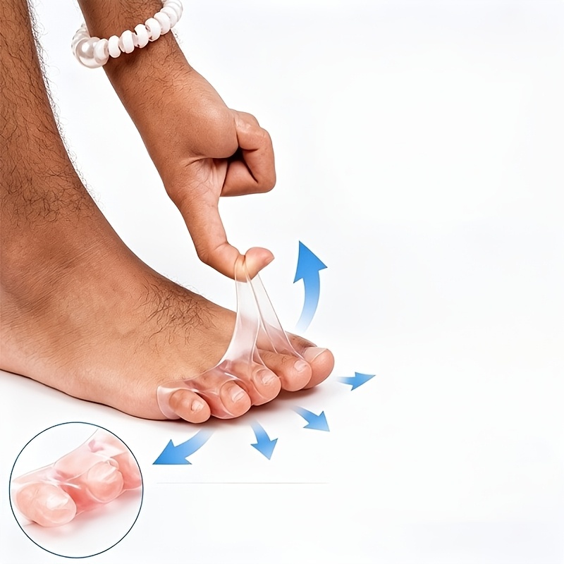 2pcs Soft Silicone Toe Separators for Nighttime Use