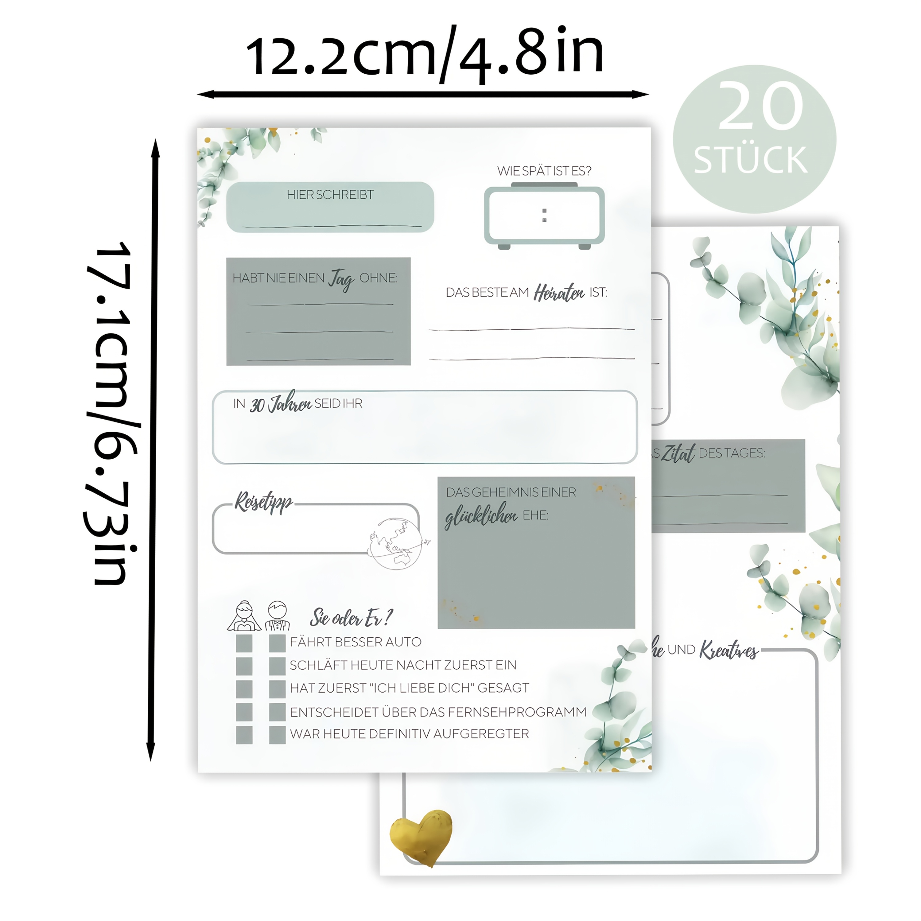 Image of 20 German Time Capsule Wedding Cards, Using A "time Capsule" Design, Are Modern Wedding Guest Gifts, For Guests To Fill In Messages And , To Souvenirs For The