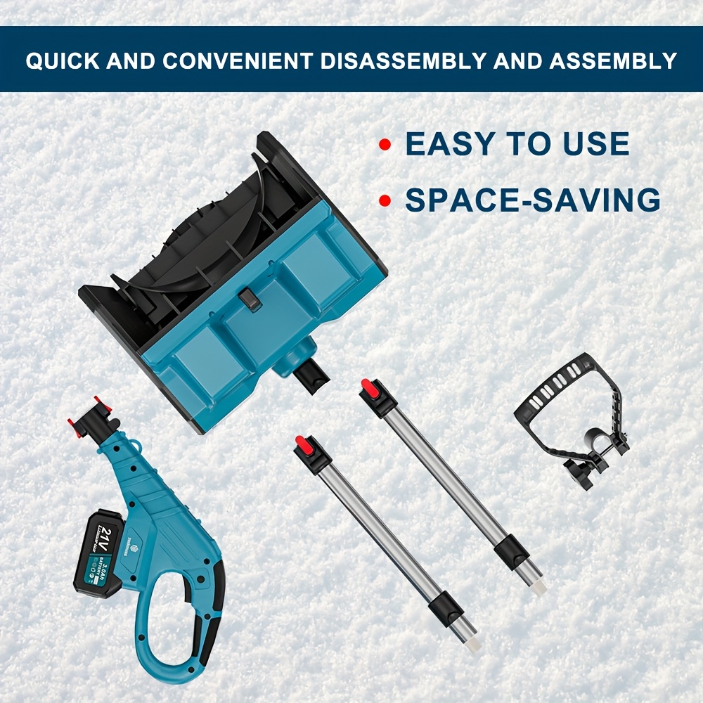 ZEEKMUSS 21V Cordless Snow Shovel Set, 13" Brushless Electric Snow Blower, 2* 21V Li-Ion Battery Packs with Adjustable Handle And Safety Switch for Driveways, Patios And Sidewalks. 5 ZEEKMUSS 21V Cordless Snow Shovel Set, 13" Brushless Electric Snow Blower, 2* 21V Li-Ion Battery Packs with Adjustable Handle And Safety Switch for Driveways, Patios And Sidewalks. - Image 5