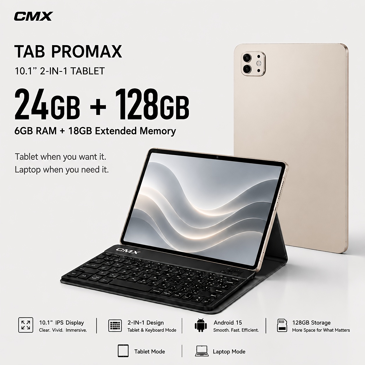 2026 10.1 Inch 2-in-1 15 Tablet With Keyboard, Mouse, Protective Case & Stylus Pen, 24 Gb + 128 Gb Rom, -core Processor, Ips Hd Display, Dual Hd Camera, System Tablet, Tablet, Pad, Tablet, Pad