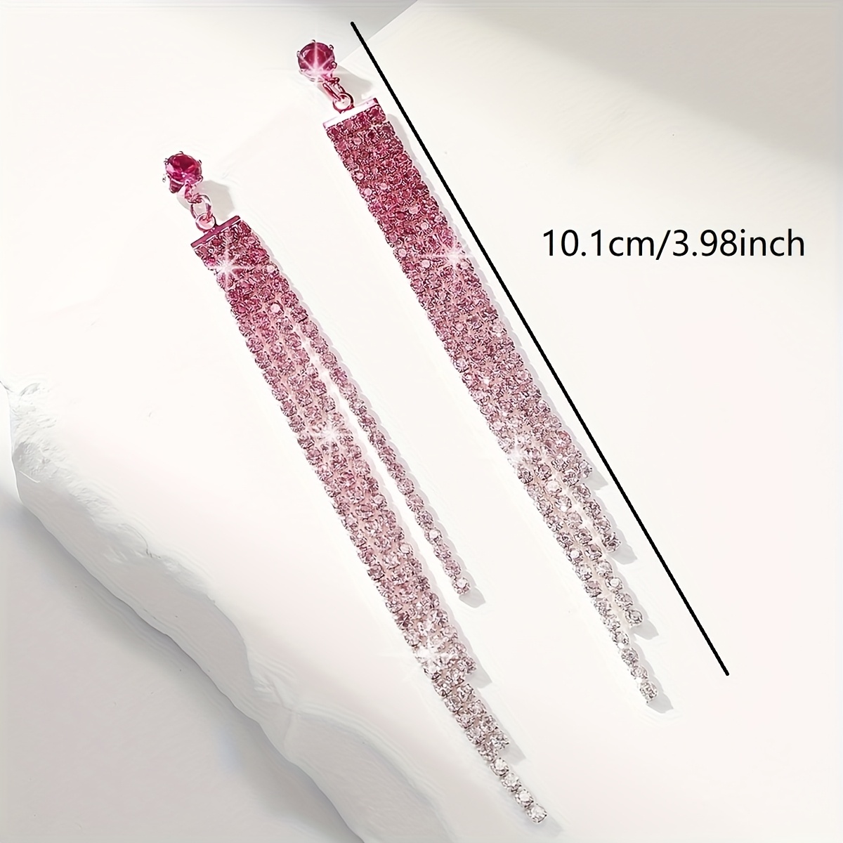 Long Layered Drop Earrings with Synthetic Gemstones, Everyday Glamour