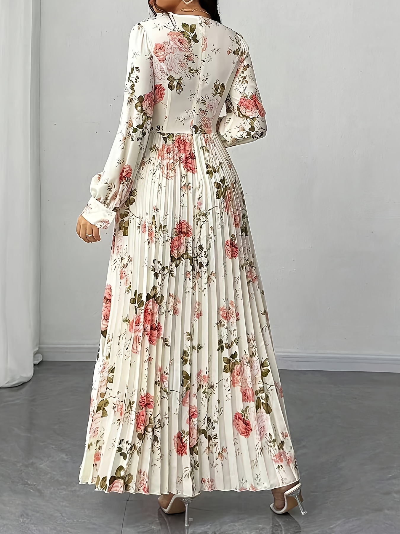 knee length dresses for ladies Delilah Maxi Dress with Train in Vintage Floral