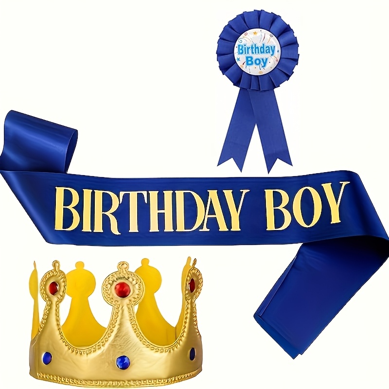 Birthday And Sash, Birthdays Crowns Party Set Birthday Sash And Button Pins Birthdays Decorations For Theme I Halloween I Navidad