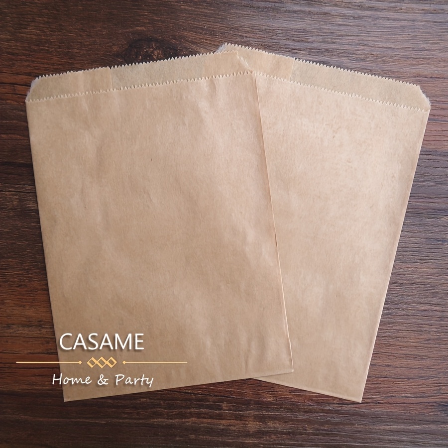TEMU 25pcs 13x18cm Brown Paper Bags – 5x7 Inch Flat Greaseproof Bags – Ideal For Party Favors, Weddings, Birthdays, Events & Special Occasions –