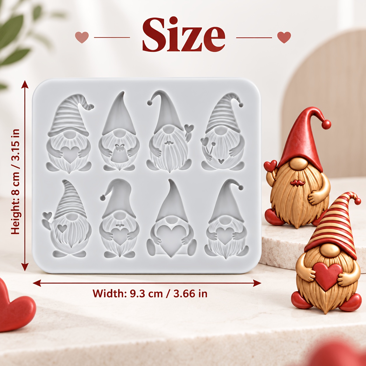 TEMU 1 stampo in silicone a forma di nano per Natale e San, stampo per candele, stampo per , stampi in resina, stampo decorativo in gesso per argilla