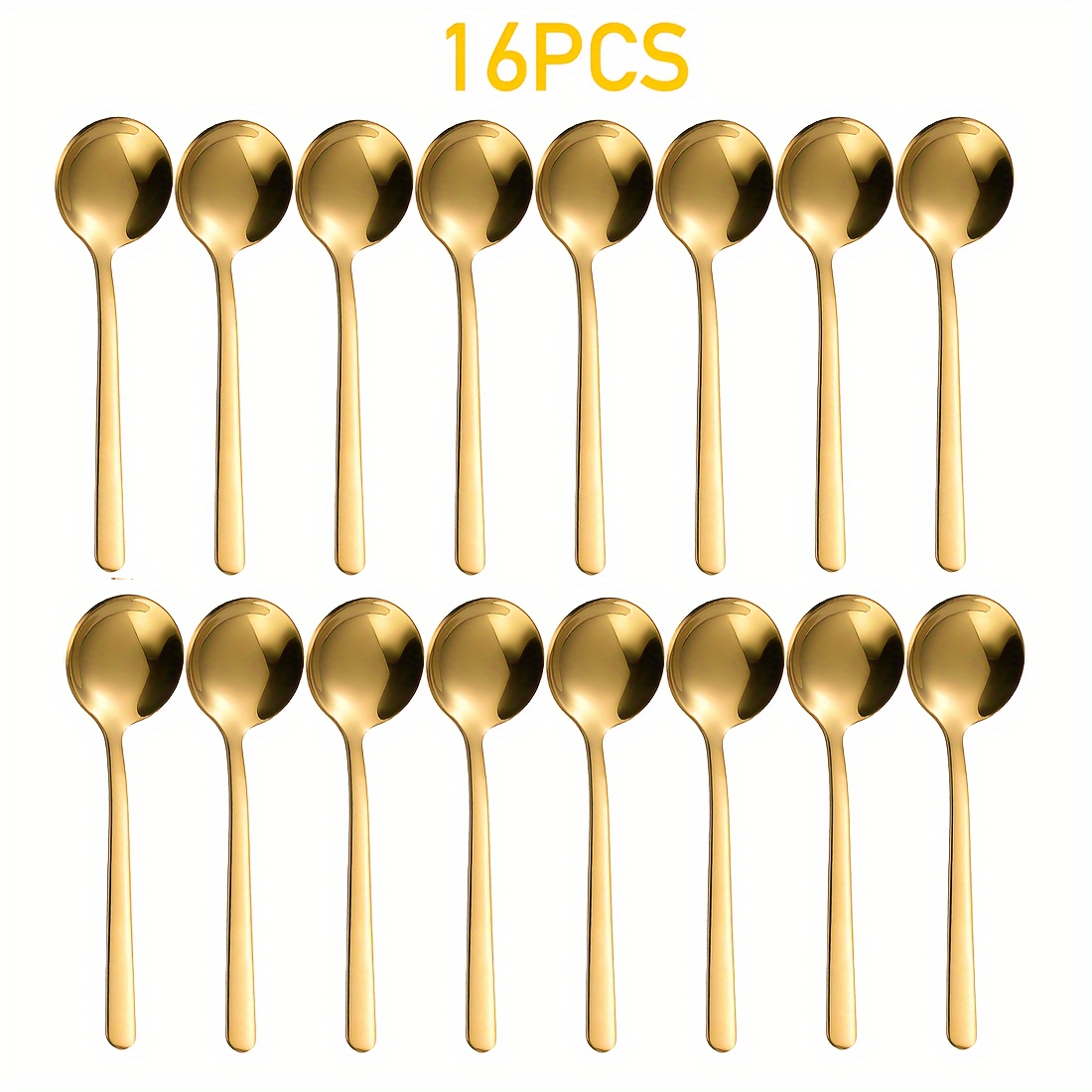 TEMU 8/16-pack 304 Stainless Steel Mini Espresso Spoons, Cute Cappuccino Coffee Spoons, 10cm Mini Coffee Spoons, Durable Seasoning Spoons, Dessert