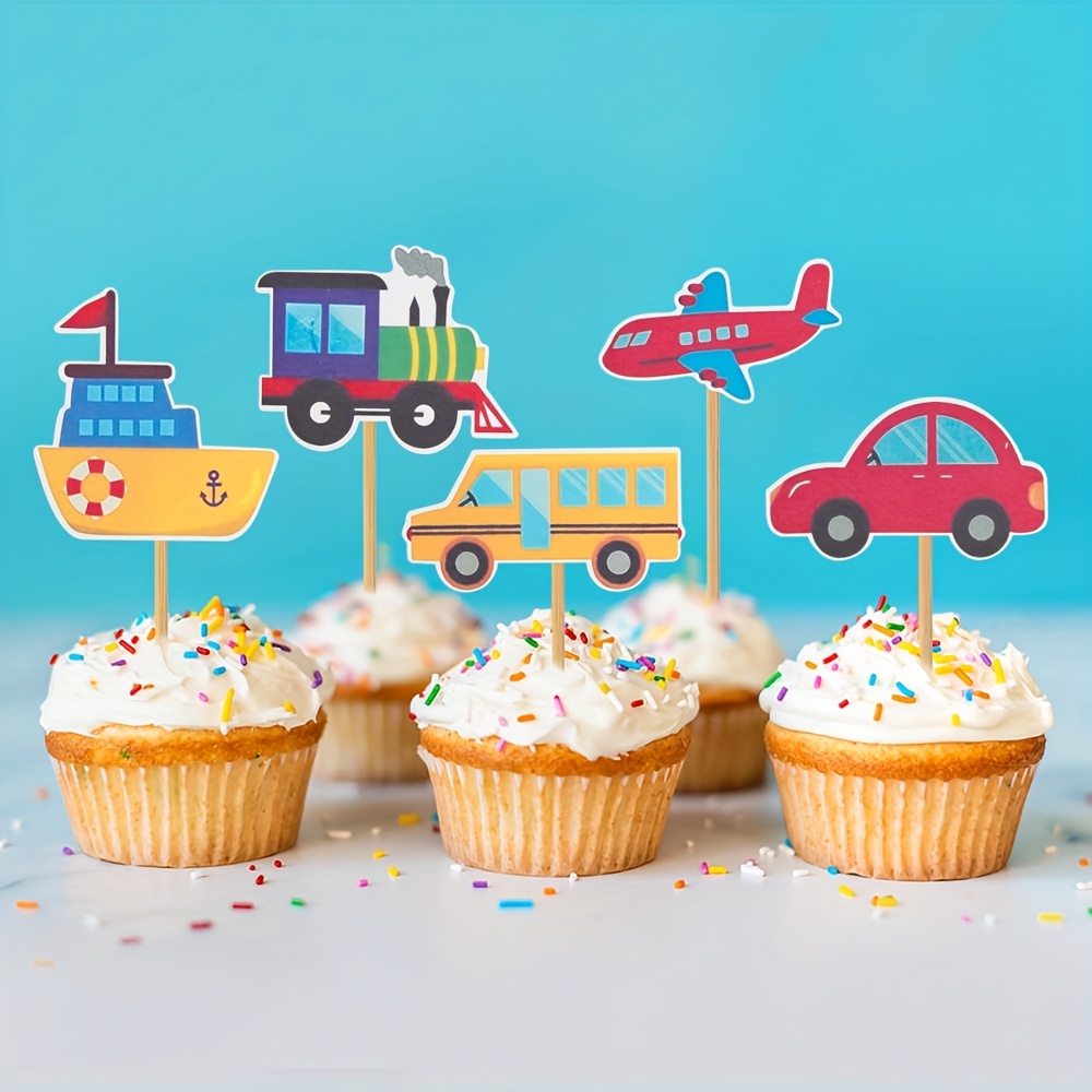 Lot de 41 décorations de gâteau d'anniversaire dinosaures, décoration de muffins dinosaures