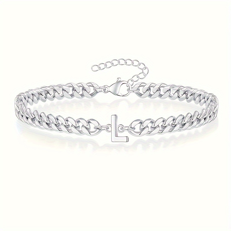 TEMU 1pc Bracelet en Acier Inoxydable avec Lettre, pour Adolescent