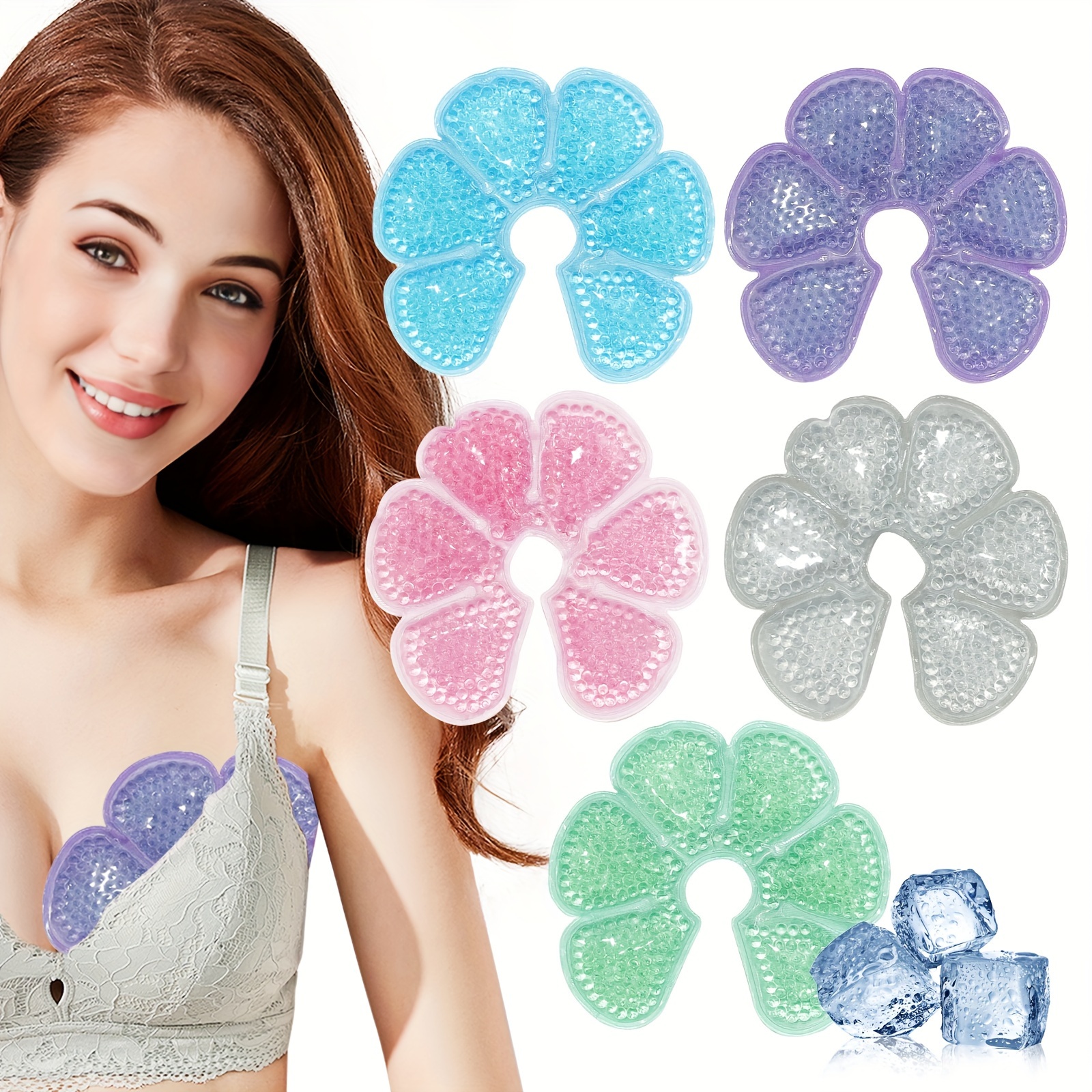 

1/2pcs Reusable Chest , Double-sided Cooling Gel Pad, , Multifunction Hot And Gel Bra , For Chest Relaxation And , Hot And Chest Gel , For