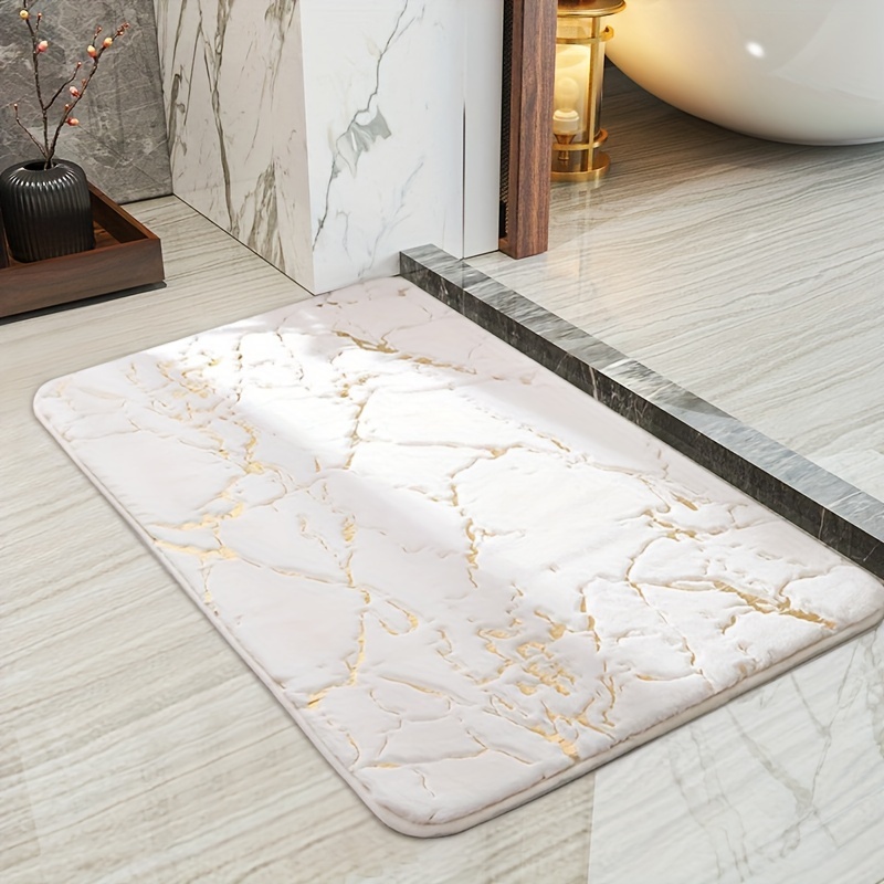 

Marble Bath Mat, Absorbent Bedroom Area Rug, Non-slip Bathroom Floor Pad, Perfect For Home Decor, Kitchen, Living Room, Laundry