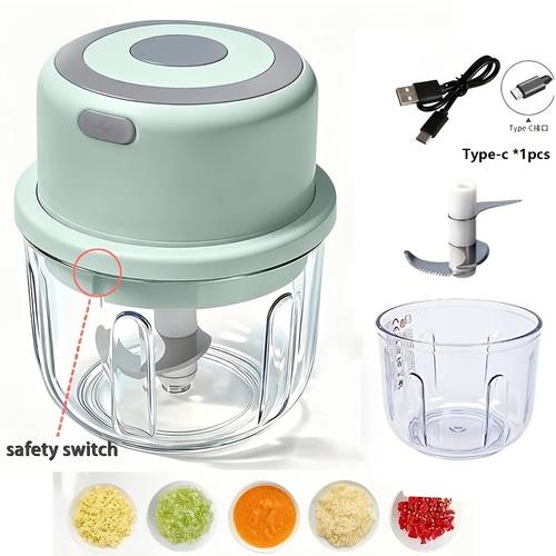 450ml high speed electric garlic mincer wireless mini chopper for garlic onion peanut beef bits pumpkin and baby puree compact rechargeable for quick cooking and camping