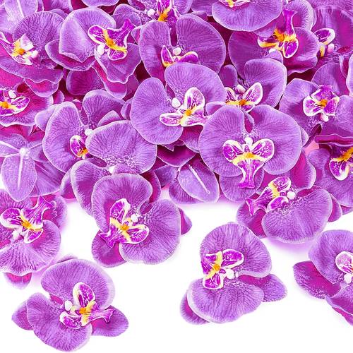 16 32pcs orchids artificial flowers silk phalaenopsis flower heads orchids flowers for wedding diy craft bridal decor