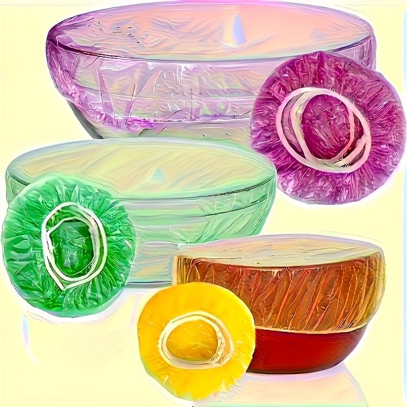 200 Reusable Elastic Food Covers for Kitchen & Restaurant Use