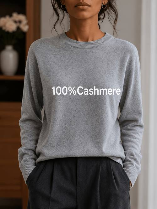 womens round neck long sleeve sweater cashmere sweater women and loose basic pullover suitable for casual wear layering and autumn winter outfits in multiple colors