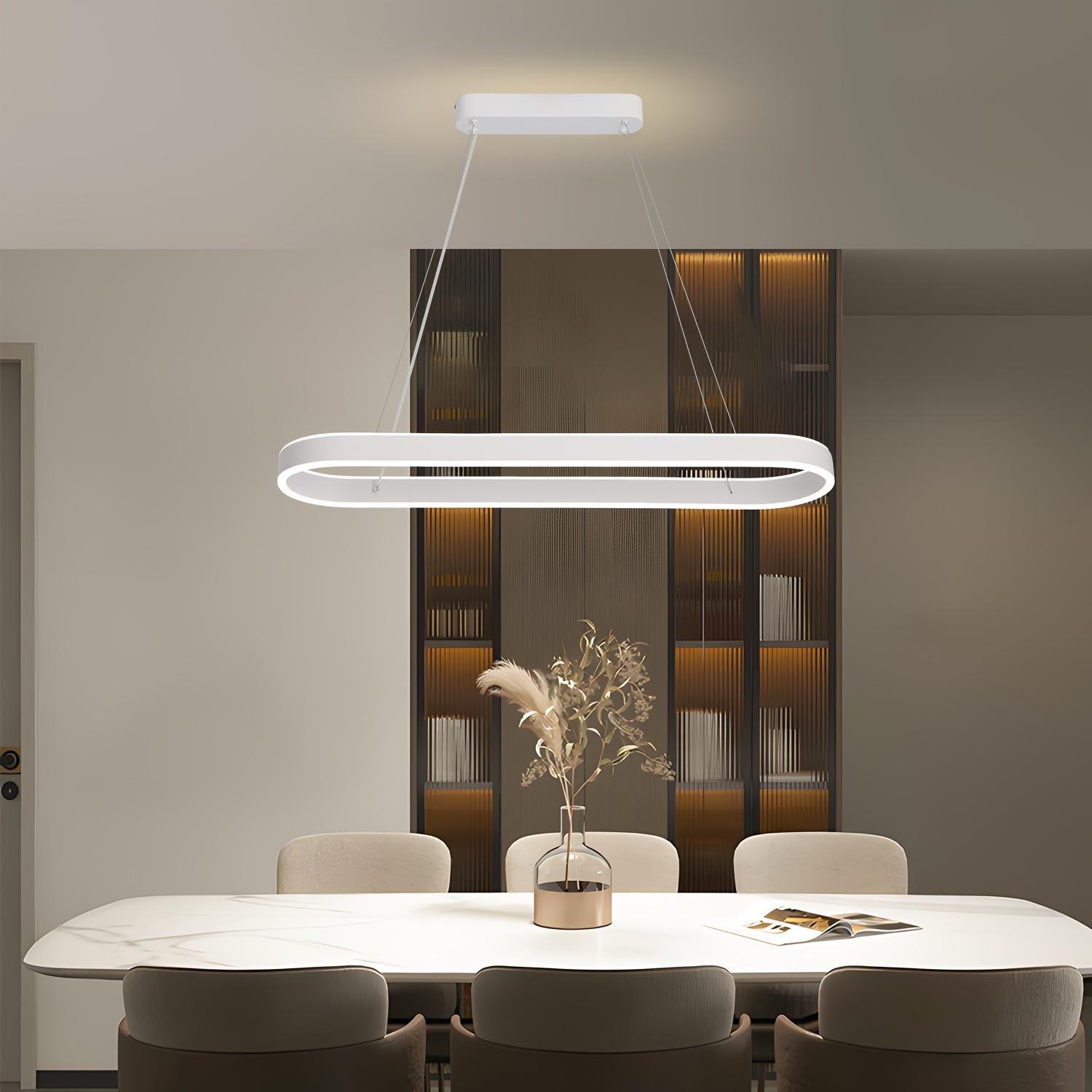 modern led chandelier metal hanging pendant light oval Temu