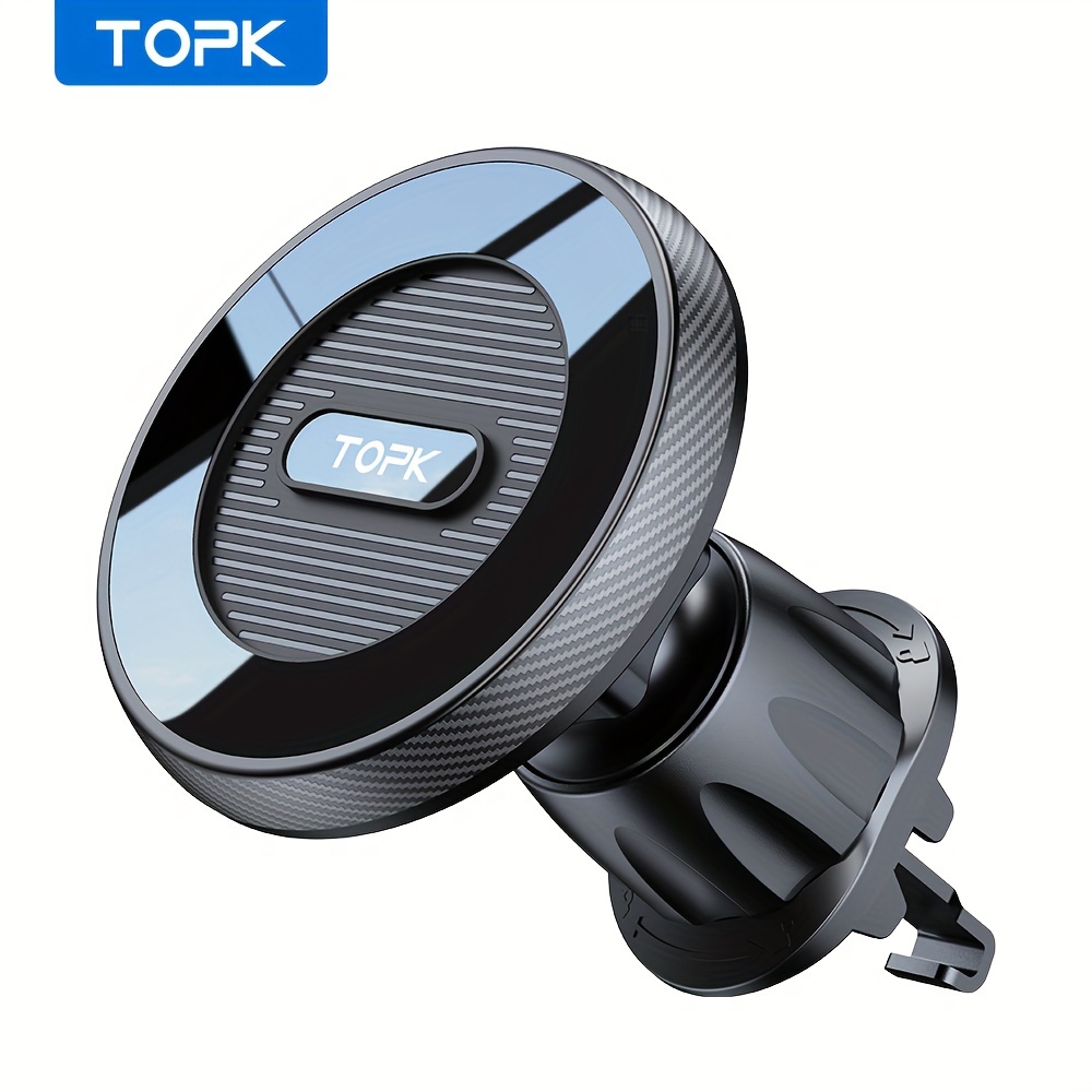 TEMU Topk For Strong Car Phone Mount, [ Install] 2024 New Magnetic Car Phone Holder Vent, Fit For Iphone 15 Pro Plus Max 14 Mini Case
