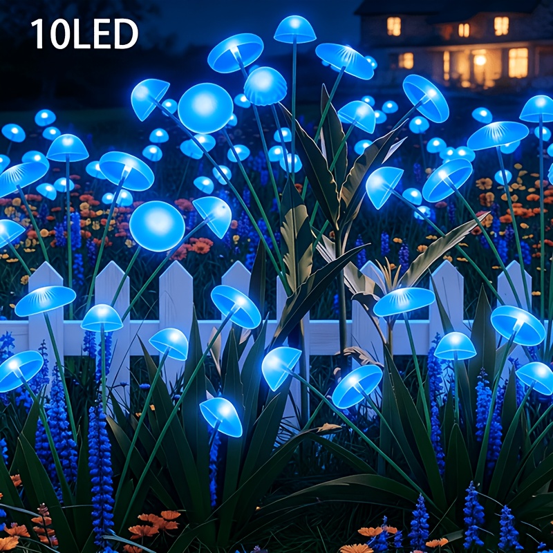 TEMU 10-led Solar-powered Outdoor Mushroom Lights, Decorative Lighting Along Garden , , Patios, And For Festive Occasions Such As Christmas And