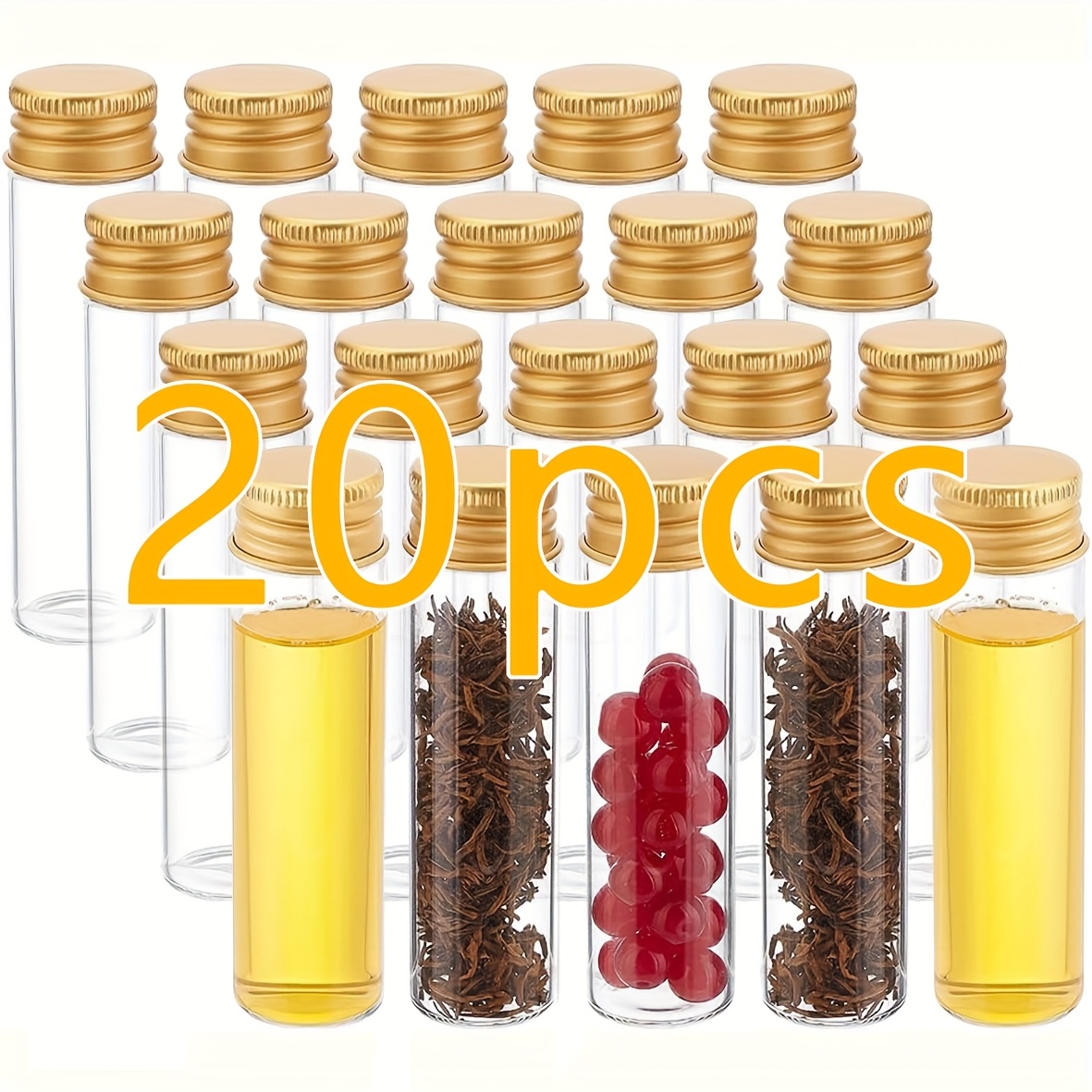 E-shop 20 Stück/25 ml Mini-Reisebehälter, durchsichtige Nachfüllflaschen für Pulver, Flüssigkeiten, Lotionen, Gesichtswäsche, Creme, Toner und Duschgel